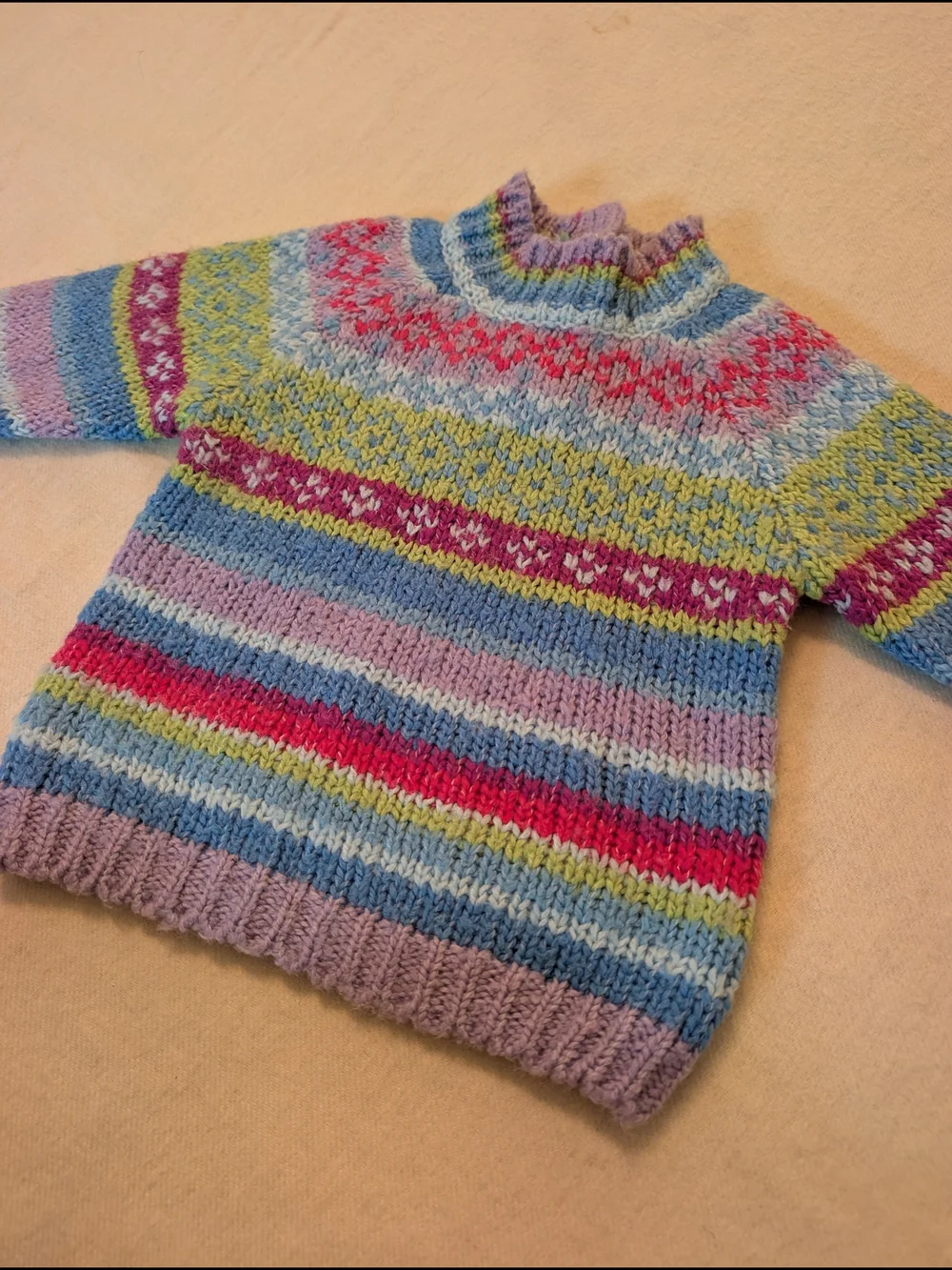 Vintage The Children's Place 18M Multicolor Striped Mockneck Sweater
